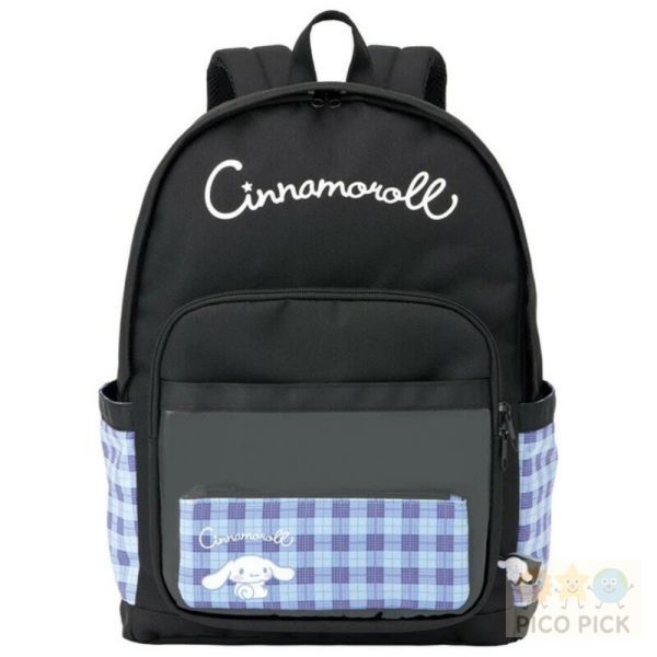 日本直送｜Sanrio角色格紋透明口袋後背包 附小物收納包 