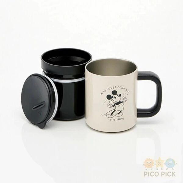 日本直送｜卡通圖案雙層不鏽鋼保溫馬克杯 附可微波內杯330ml 