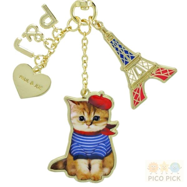 現貨+預購 日本正版PAUL & JOE 貓咪琺瑯吊飾鑰匙圈（4款可選） 