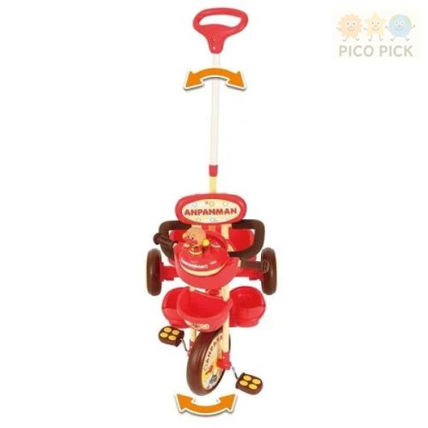 日本直送｜日本正版ANPANMAN 麵包超人 三輪車（附安全護欄・推桿・遮陽棚） 