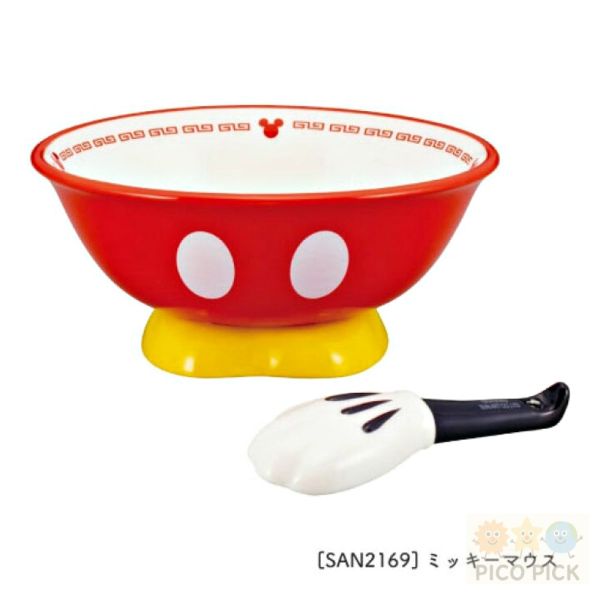 現貨當日出日本正版 Disney米奇／米妮 造型拉麵碗＋湯匙組｜拉麵碗 附匙 陶瓷碗 餐具組 
