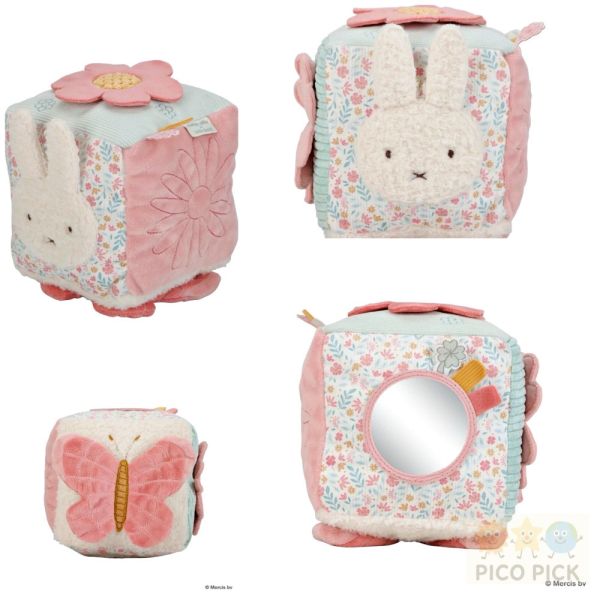 日本直送｜Little Dutch × Miffy 幸運花朵探索方塊玩具｜寶寶啟蒙布積木 米飛布書感官玩具 新生兒安撫玩具 