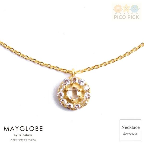 日本直送 日本品牌MAYGLOBE 職人手工水晶項鍊｜玫瑰切割石英×鋯石｜五款可選 MAYGLOBE 項鍊、手工飾品、玫瑰切割石英、鋯石項鍊、簡約優雅飾品
