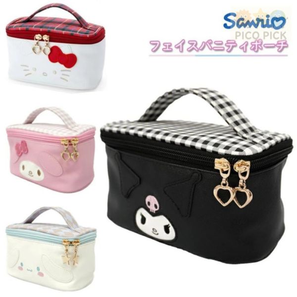 日本正版 Sanrio 手提化妝包／立體收納包｜大耳狗／庫洛米／Hello Kitty／美樂蒂 