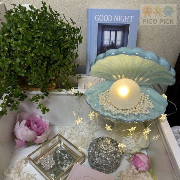 日本 Francfranc 美人魚色夢幻珍珠貝殼LED小夜燈（3色可選） Franc Franc代購