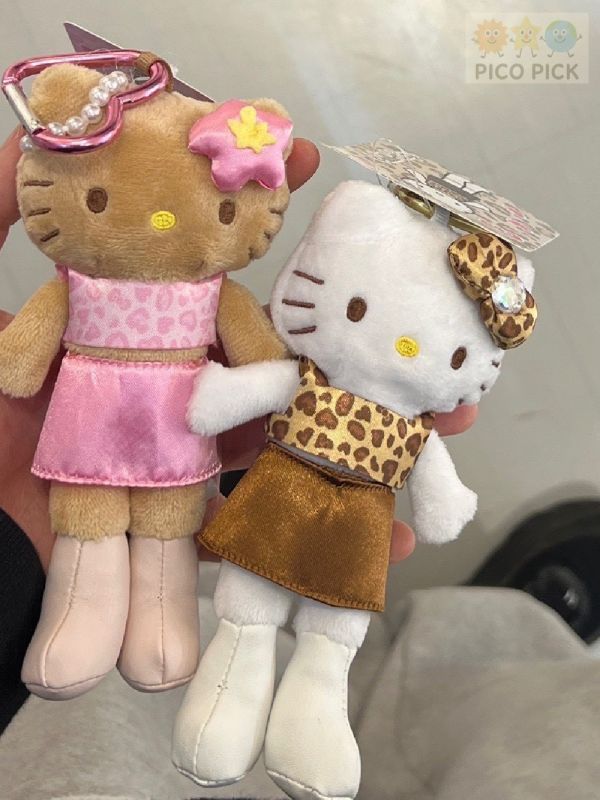 日本正版｜Hello Kitty 長腿造型掛飾娃娃 3款｜豹紋咖／豹紋粉／黑色禮服 Hello Kitty 娃娃吊飾、三麗鷗掛飾、長腿Kitty吊飾、Hello Kitty 鑰匙圈、Kitty公仔吊飾