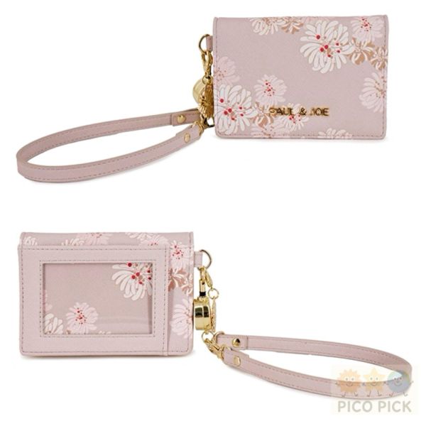 日本 PAUL & JOE 花卉圖案 票卡夾｜通勤證件夾｜可拆式手腕帶｜多卡層設計 