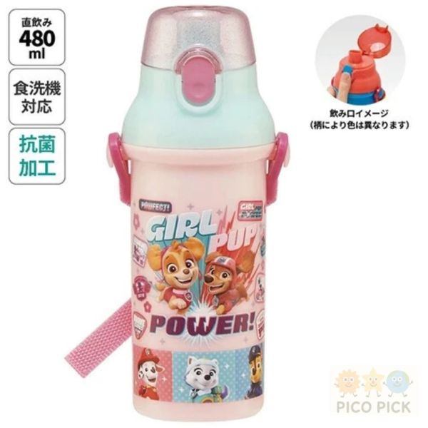 日本 直送 日本製卡通角色直飲水壺 480ml（附背帶）/汪汪隊/小美人魚/迪士尼公主/玩具總動員 