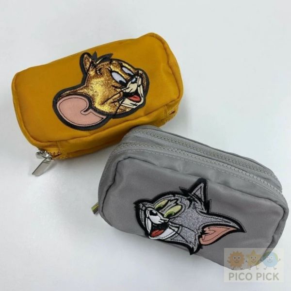 日本直送｜Tom & Jerry 閃亮立體造型多功能收納包】雙層拉鍊大容量｜湯姆貓傑利鼠｜FLAPPER聯名款 