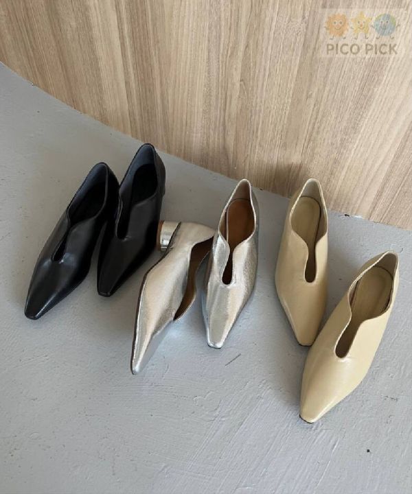 日本直送｜Le Talon 深口方頭低跟鞋（3色可選） 