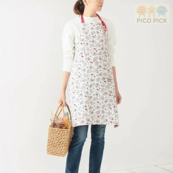 日本【品牌聯名｜Hello Kitty × MAYGLOBE】手工印花圍裙 