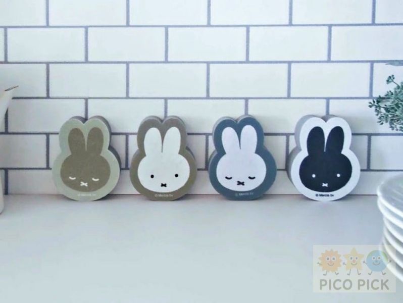 日本 Miffy 米飛兔 洗碗海綿｜四入一組 表情造型洗碗刷 清潔海綿 
