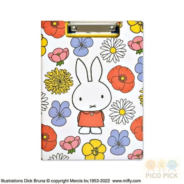 日本 Miffy 米飛兔｜ A4 防潑水摺疊雙面資料夾｜附白板 記錄板 筆記夾 