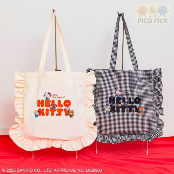 日本ACcommode × Hello Kitty 荷葉邊托特包 