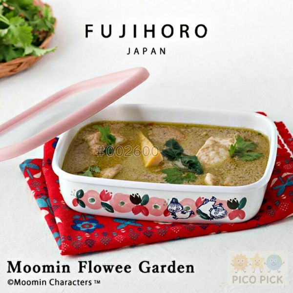 日本FUJIHORO 富士琺瑯 × Moomin Flower Garden 系列｜牛奶鍋／雙耳湯鍋／保鮮盒／水壺／馬克杯｜可直火加熱 