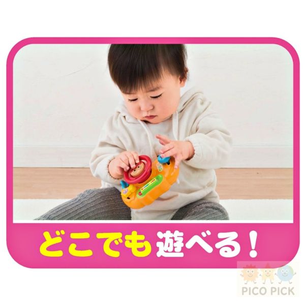 日本｜正版麵包超人 Anpanman 寶寶方向盤駕駛盤玩具｜可旋轉方向盤 五大互動遊戲 無需電池 外出吊掛可用（Anpanman） 