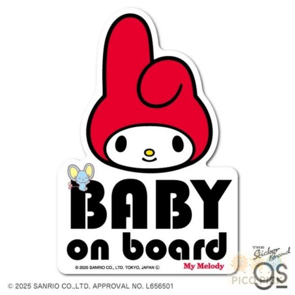 日本直送｜Sanrio BABY on board 車用安全貼紙 可愛角色款6選｜Hello Kitty/美樂蒂/大耳狗/布丁狗/Pochacco 