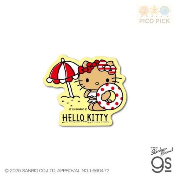 日本正版｜日燒Hello Kitty造型貼紙（2025夏季限定款）｜日曬Kitty 單款／整組販售 