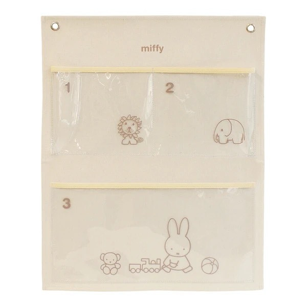 日本直送｜Miffy 米飛兔掛式透明收納袋（三格分層） 