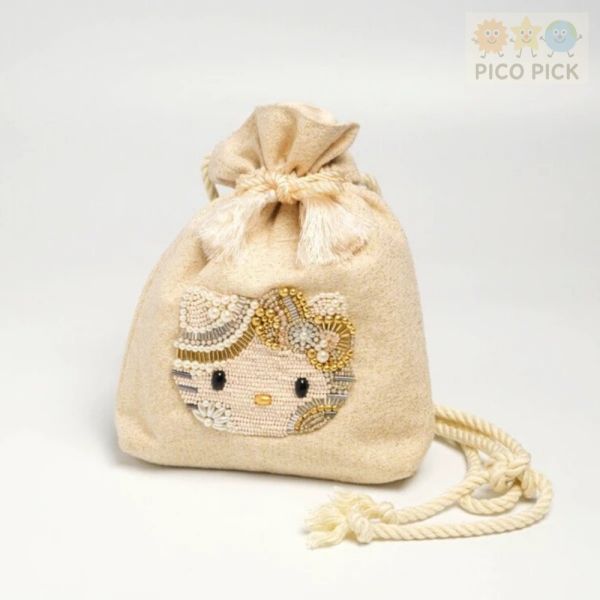 【日本品牌聯名】Hello Kitty × MAYGLOBE 手工珠繡巾著包 