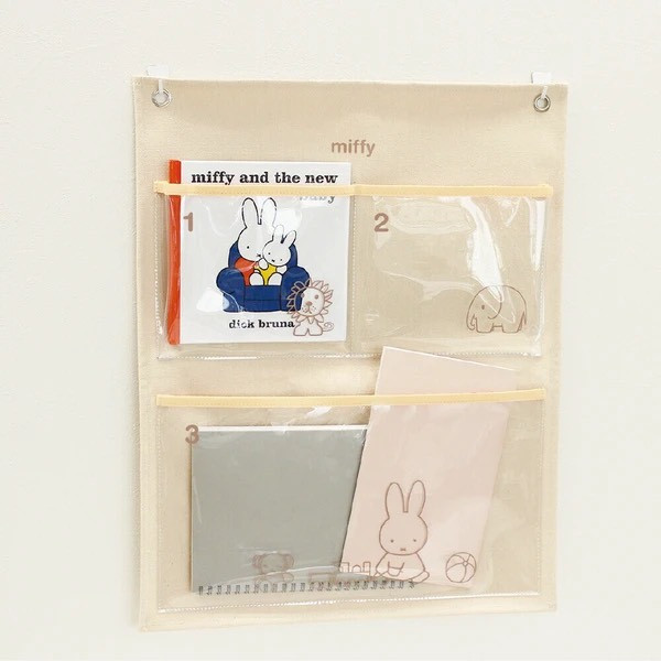 日本直送｜Miffy 米飛兔掛式透明收納袋（三格分層） 