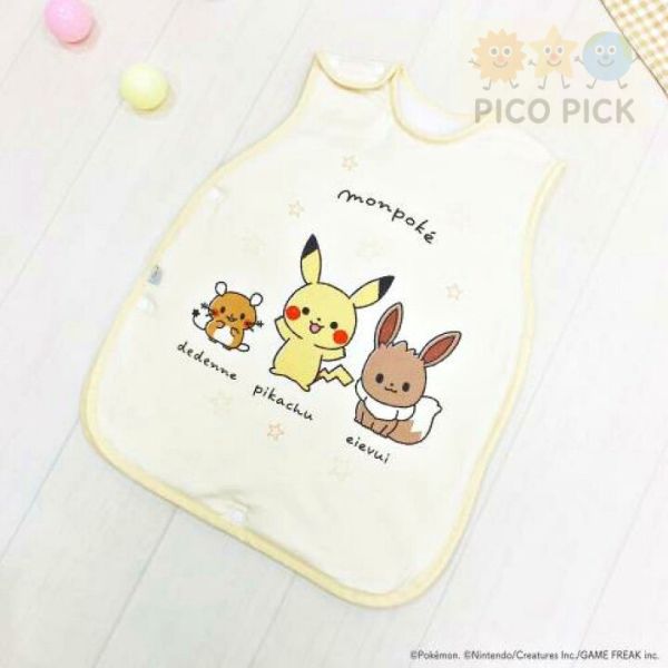 日本直送｜Monpoke 皮卡丘嬰兒防踢被｜寶寶防踢被｜ 皮卡丘防踢被 Monpoke睡袋、皮卡丘防踢被、寶可夢嬰兒睡袋、兒童睡袍、寶寶睡衣袋