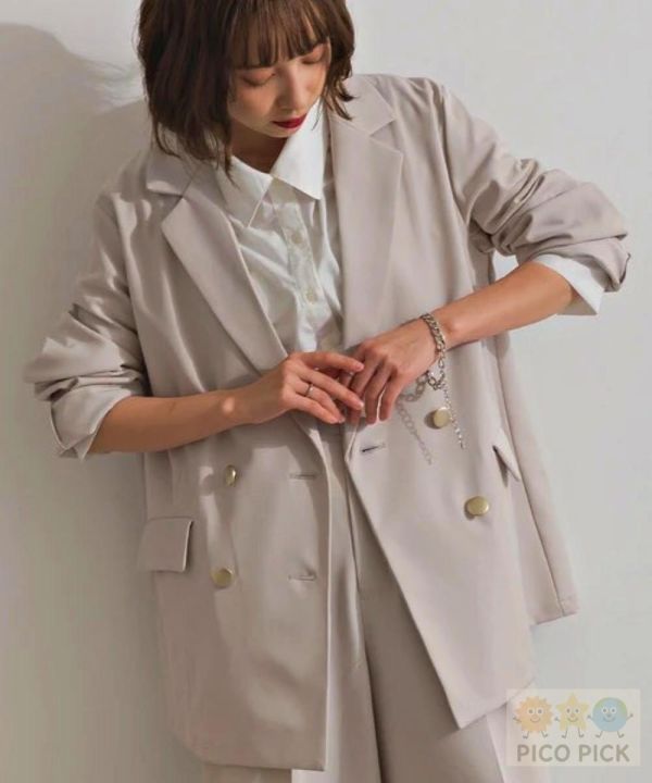 2026春裝 日本Elencare Due to 雙排釦西裝外套 質感西裝外套 套裝外套 休閒正式兩用外套 