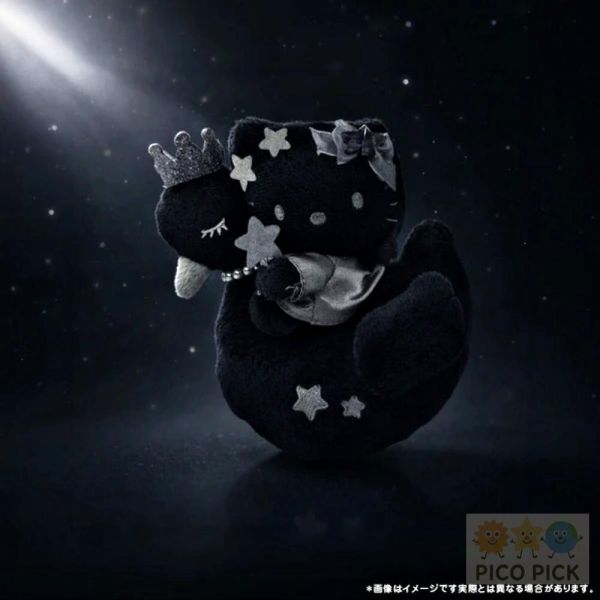 日本 正版Sanrio 黑色星空Kitty 公仔吊飾鑰匙圈（kitty天鵝／kitty飛馬） 