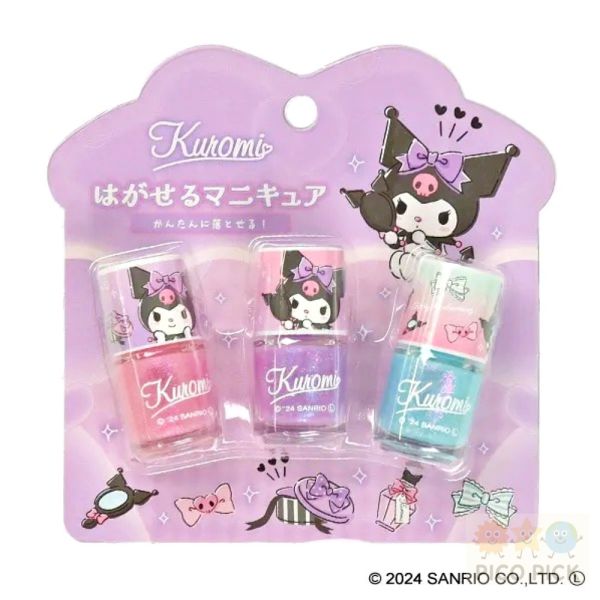 日本｜Shobido可撕式兒童安全指甲油 3入組｜三麗鷗/冰雪奇緣/迪士尼公主/兒童指甲彩繪 安全水性指甲油 不需去光水 