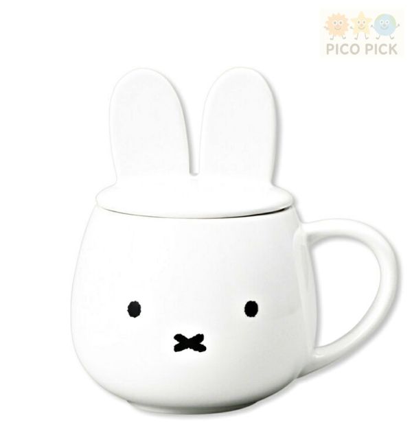 日本直送 Miffy 米飛兔馬克杯（附兔耳造型蓋子）｜可愛陶瓷咖啡杯／湯杯 