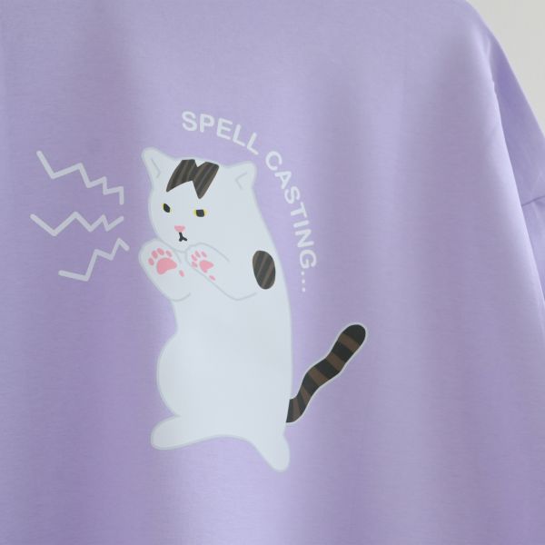 胡同下咒 T-shirt 迷幻紫 胡同, 插畫T恤, 太空棉上衣, 男女共版T恤, 手工燙印, 高磅T恤, oversize穿搭, 台灣插畫品牌, 質感上衣, 插畫服飾