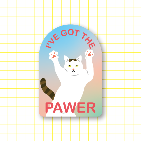 胡同貼紙-PAWER 淺色 胡同, 胡同貼紙, 插畫貼紙, 防水貼紙, 手工貼紙, 可愛貼紙, 貓咪貼紙, 原創設計貼紙, 台灣插畫品牌, 行李箱貼紙, 水壺貼紙, 筆電貼紙, 卡通貼紙, 文創小物