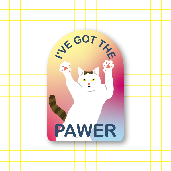 胡同貼紙-PAWER 深色 胡同, 胡同貼紙, 插畫貼紙, 防水貼紙, 手工貼紙, 可愛貼紙, 貓咪貼紙, 原創設計貼紙, 台灣插畫品牌, 行李箱貼紙, 水壺貼紙, 筆電貼紙, 卡通貼紙, 文創小物