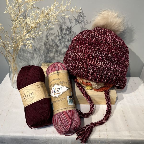 藝術家護耳帽 編織材料包 