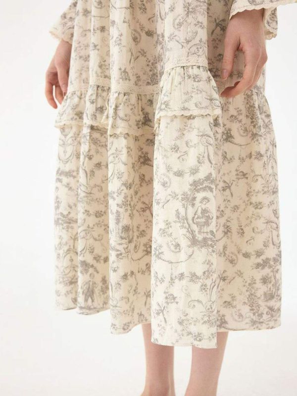 LUNALUZ 韓國復古朱依紋睡衣洋裝｜雅緻灰 25W 