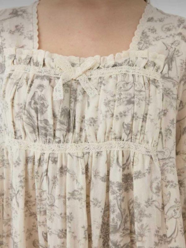 LUNALUZ 韓國復古朱依紋睡衣洋裝｜雅緻灰 25W 