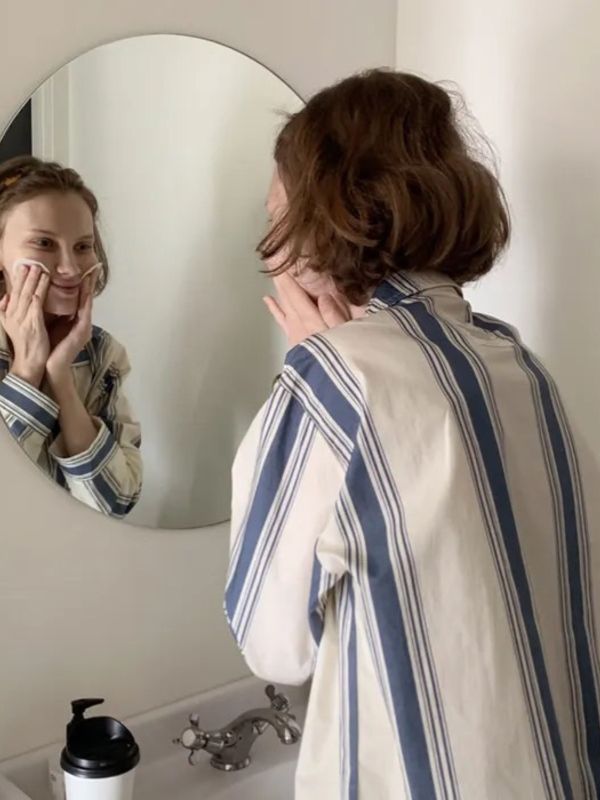 韓國藍色時光條紋睡衣套裝｜午夜巴黎系列 