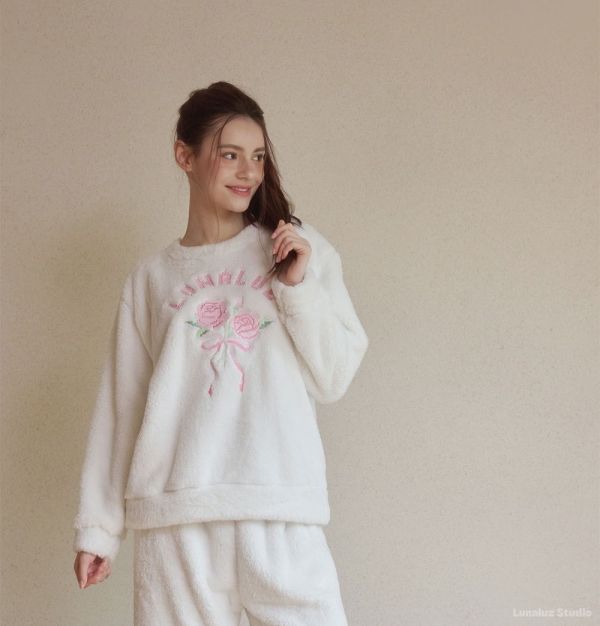 LUNALUZ 韓國愛莎花語針織睡衣套裝 