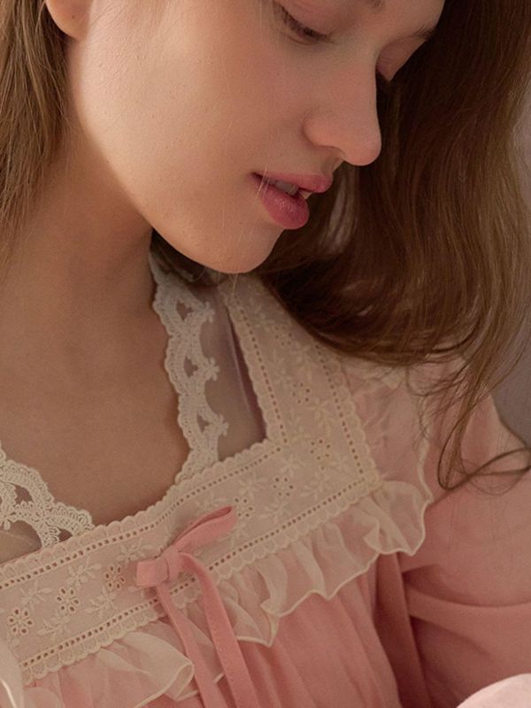 ULLALA  春款 粉霧房間  睡衣洋裝｜蜜桃粉 26S 