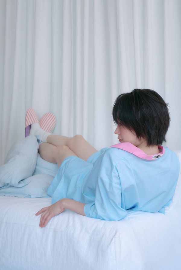 MMOM 圓點睡衣 藍色 