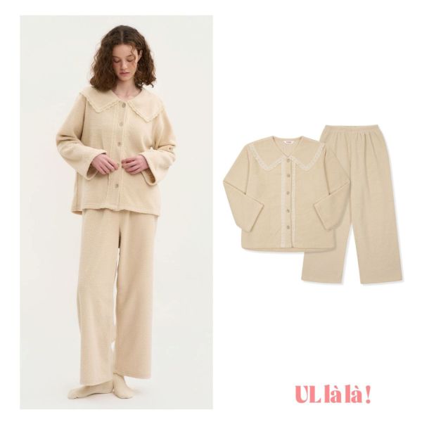 ULLALA 奶霜拿鐵珊瑚絨睡衣套裝 