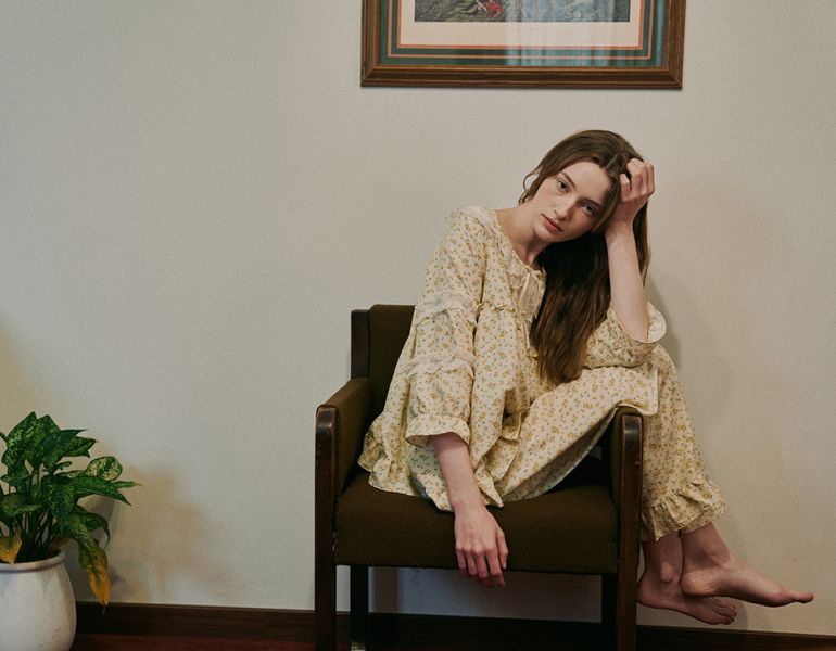 ULLALA 七分袖花漾檸檬睡衣套裝 