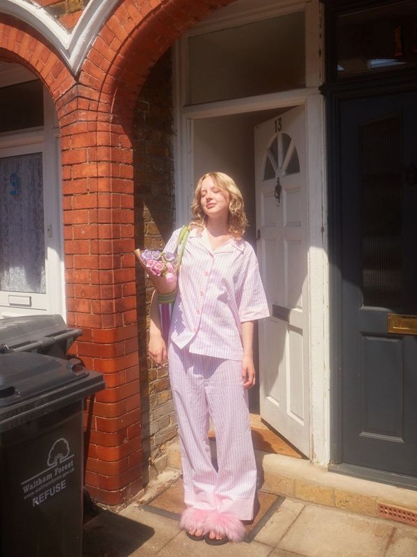 MMOM 扁平短袖襯衫 粉色 