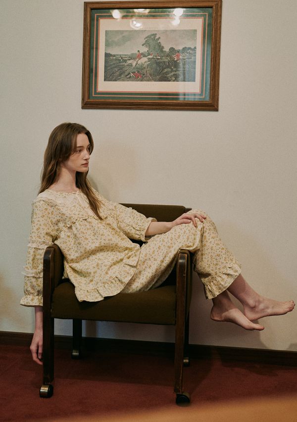 ULLALA 七分袖花漾檸檬睡衣套裝 