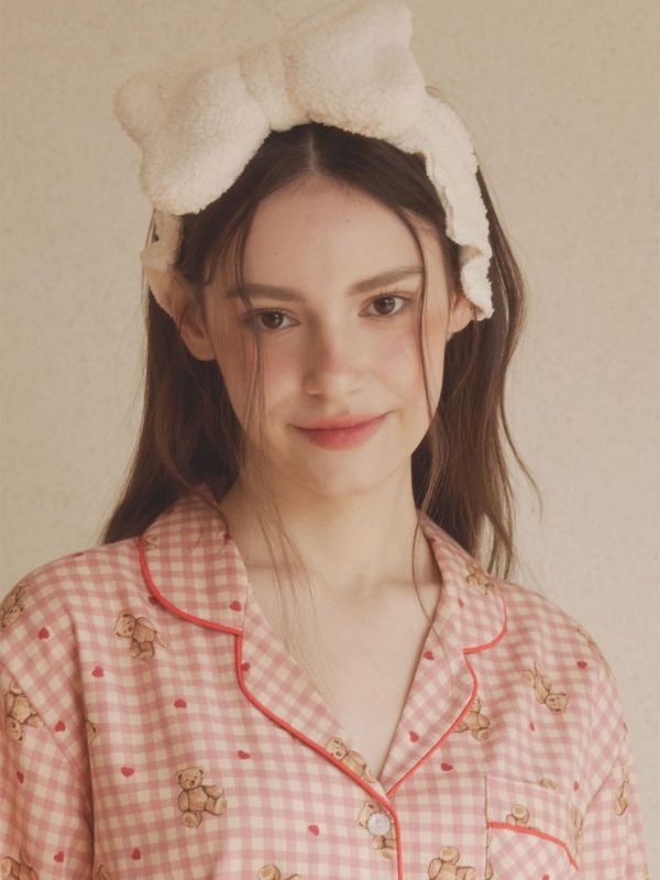 LUNALUZ  格紋熊語睡衣套裝 