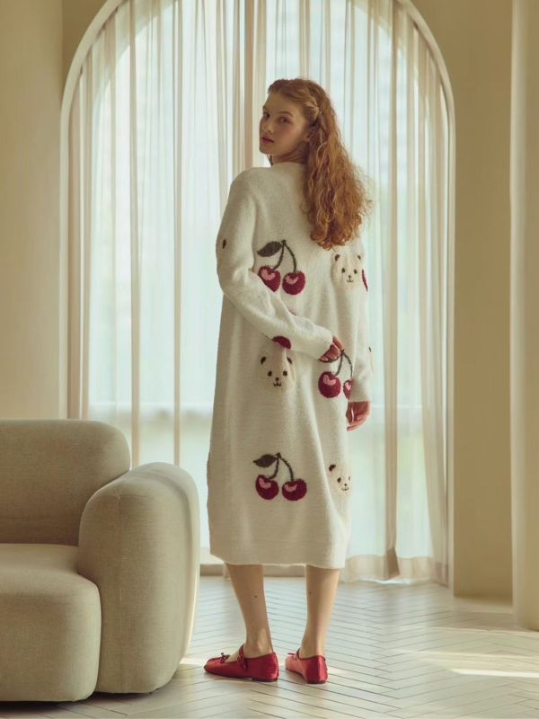 BALCONY 小熊櫻桃針織睡衣洋裝 