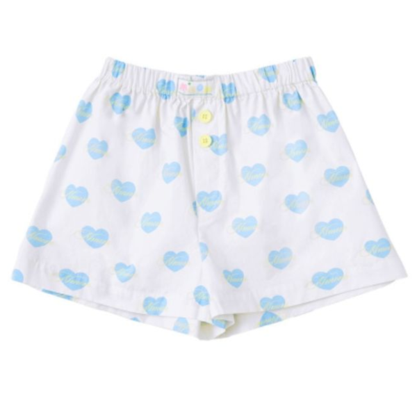 MMOM 藍色愛心印花短褲 