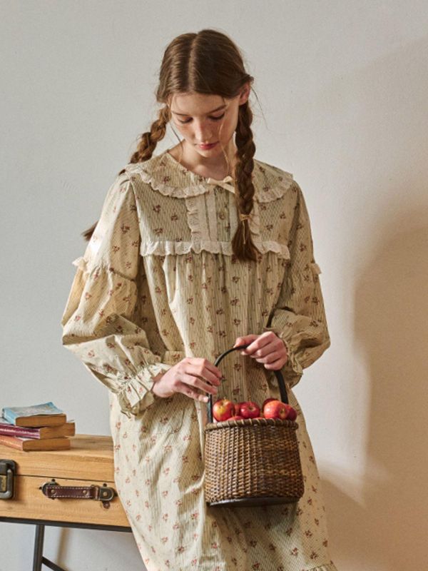 ULLALA  紅髮安妮睡衣洋裝｜新芽綠  26S 