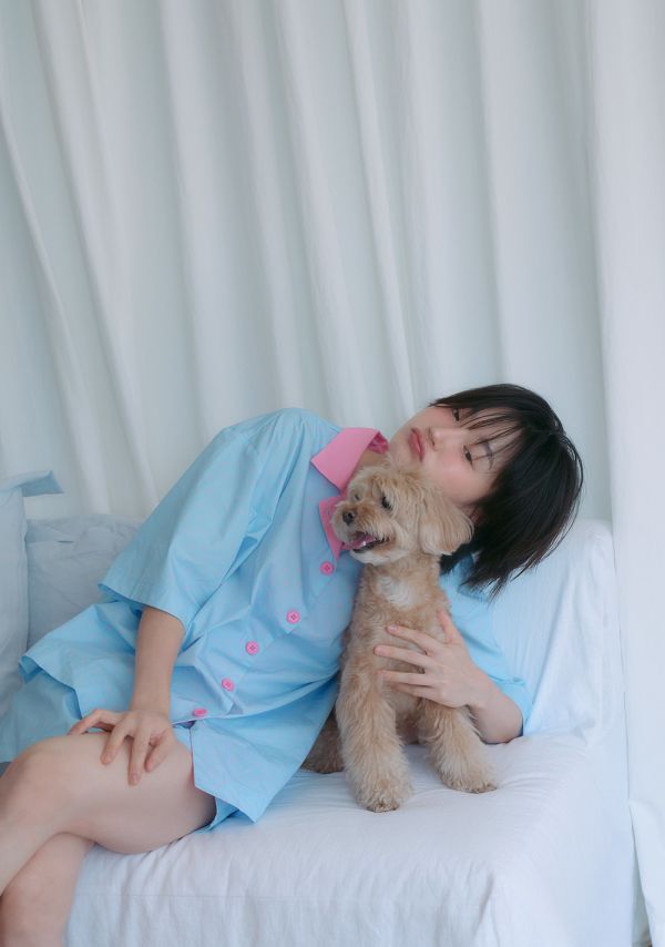 MMOM 圓點睡衣 藍色 