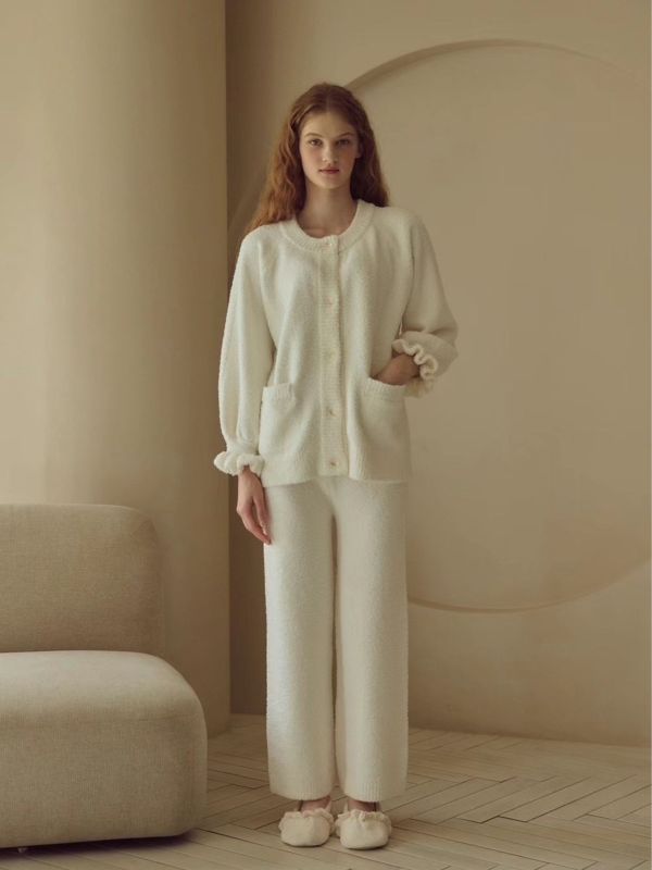 BALCONY 圍巾小熊外套式睡衣套裝 